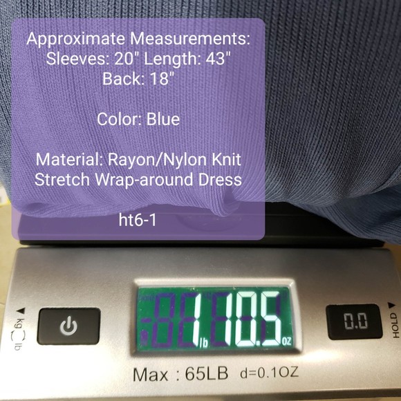 Max Studio Women's size Small Blue Rayon Nylon Knit Wrap Around Dress - Picture 10 of 10